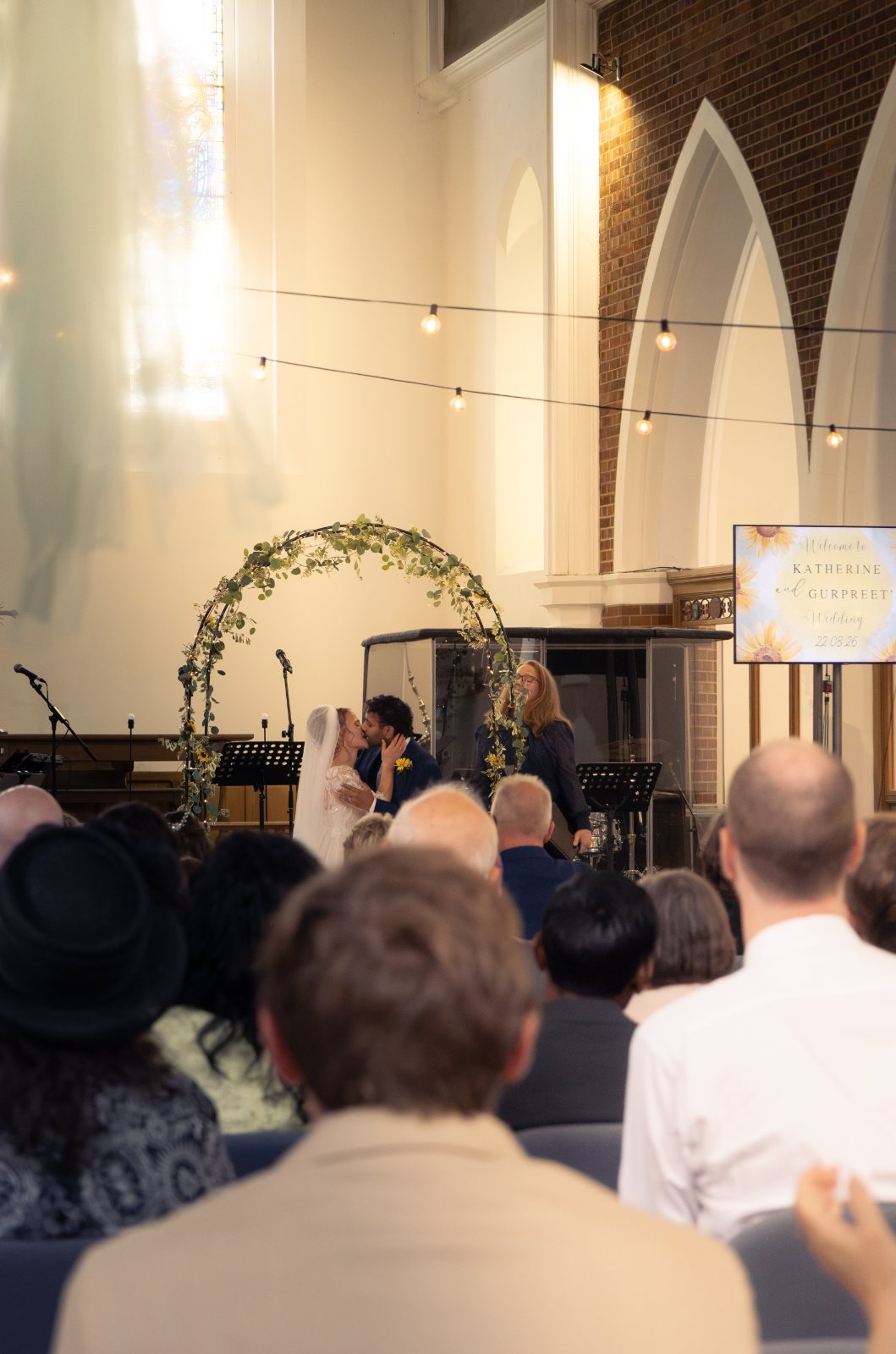 First kiss inside the church